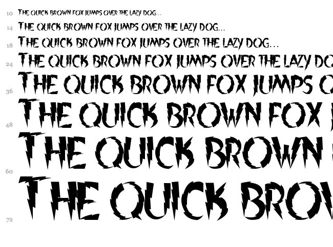 Tuzos Volt font waterfall